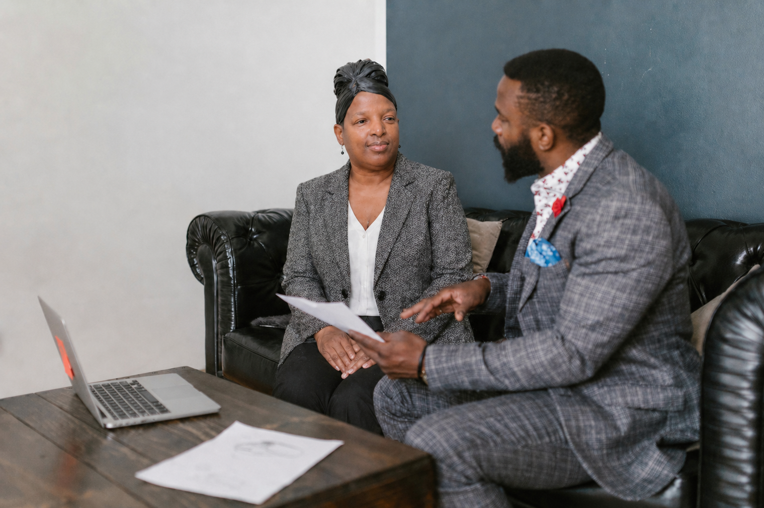 Business consultants collaborating with a small business owner